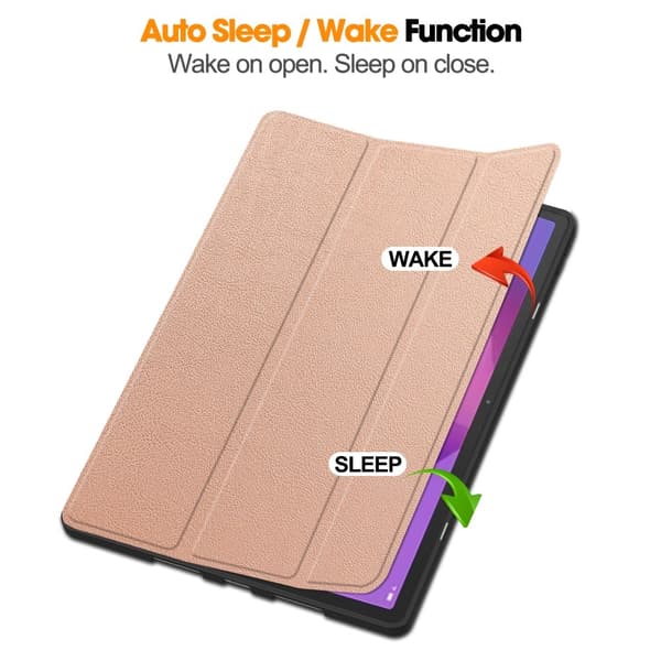 Lenovo Idea Tab Pro Case Tri-Fold jalustan suojus kynätelineellä - Rose Gold Pink gold