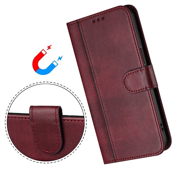 Til Motorola Edge 60 5G / 60 Fusion 5G Etui Pung Stand Retrostruktur Red