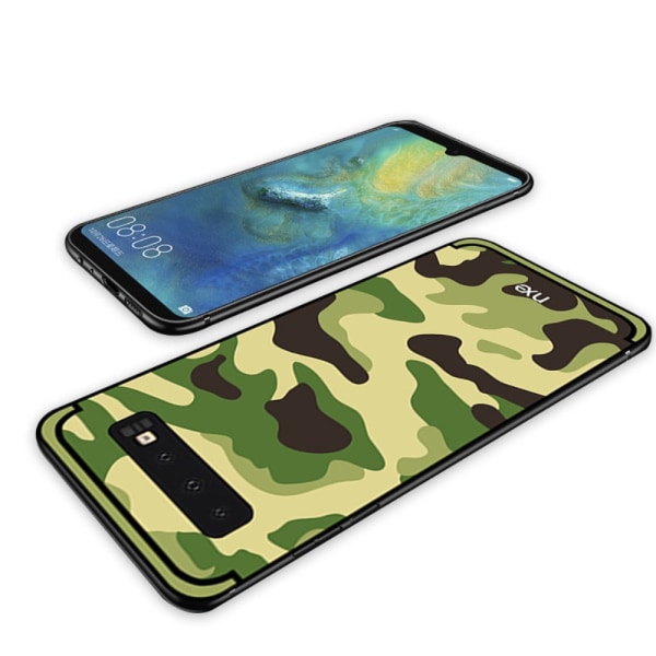 NXE Camouflage Pattern PC TPU Hybrid Cover til Samsung Galaxy S10 Green