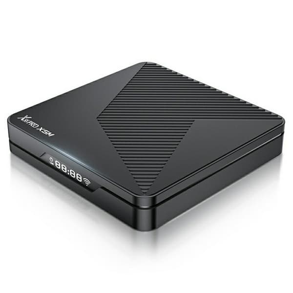 TV-box 4+32 GB Android 14 4K HDR10+ WiFi 6 Bluetooth 5.0 röststyrd fjärrkontroll Svart