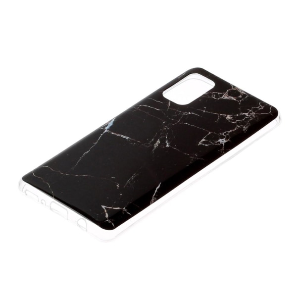 Marble Pattern IMD TPU Soft Back Cover til Samsung Galaxy A41 - S Black