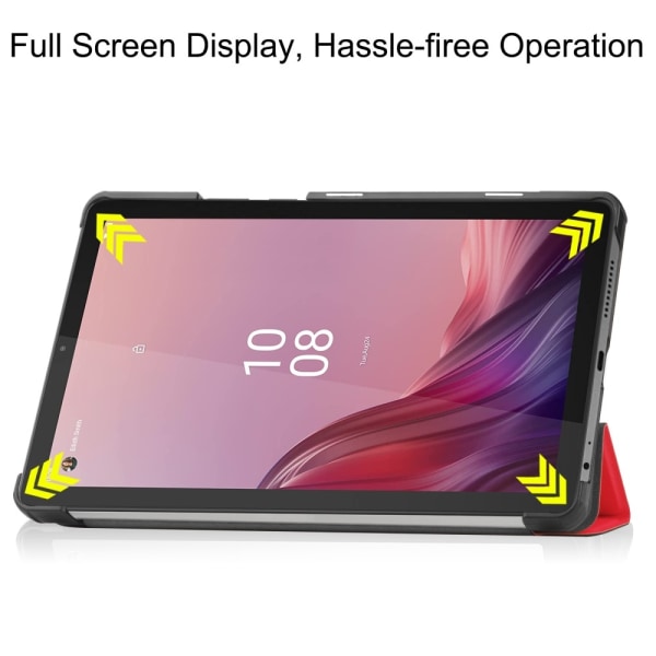 Trefoldet Stativdeksel for Lenovo Tab M9 Red