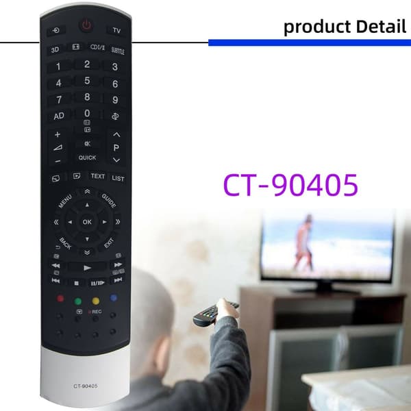 Fjernkontrollerstatning for CT-90405 For Toshiba TV Black