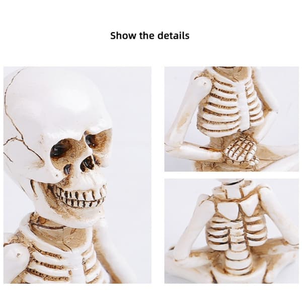 3 ST Halloween Spooky Skräckprydnad Skrämmande Dekoration Fest Skelettfigurer Vit