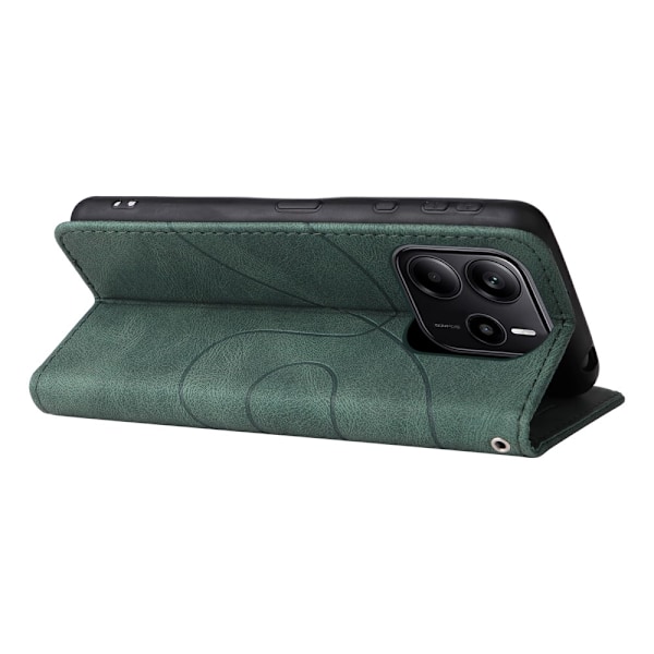 Til Xiaomi Redmi Note 14 4G KT-serie-1 dobbeltfarve tegnebog Green