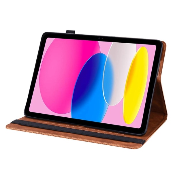 Apple iPad 10.9 2022 Vikbart fodral korthållare Blommor - Brun Brun