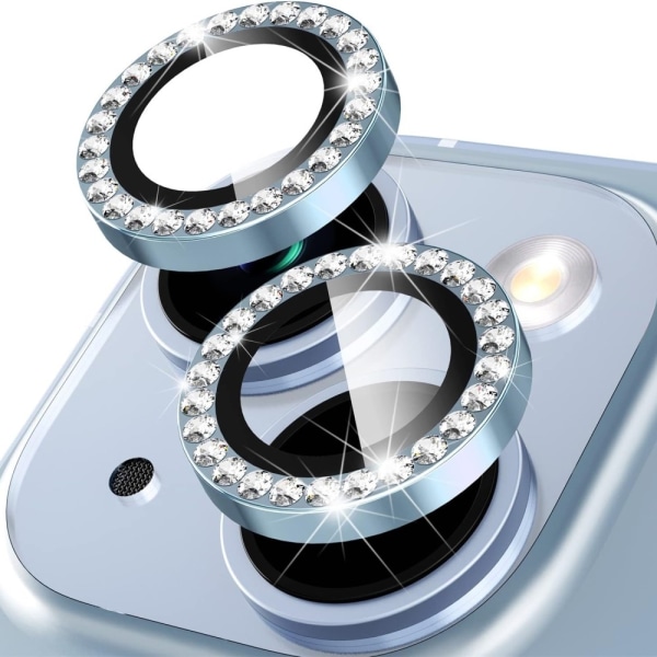 iPhone 15 / 15 Plus Ring Circle Lens -elokuvasetti Glitter Blue