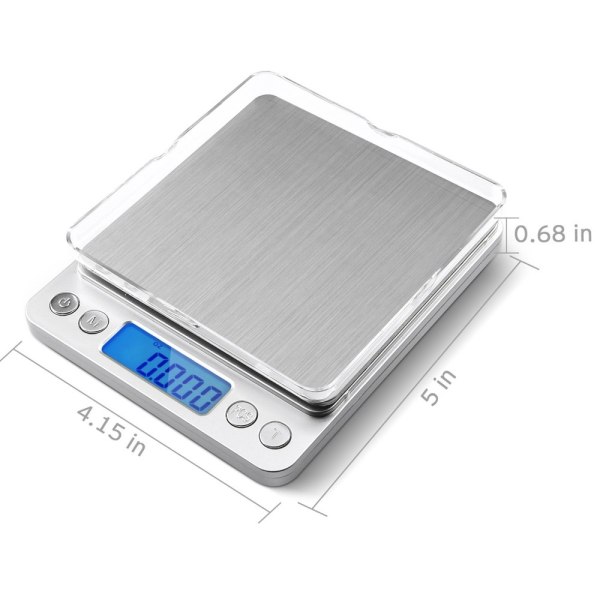Husholdningsvekt Maks 2 kg, 0,1 gram rekkevidde Silver