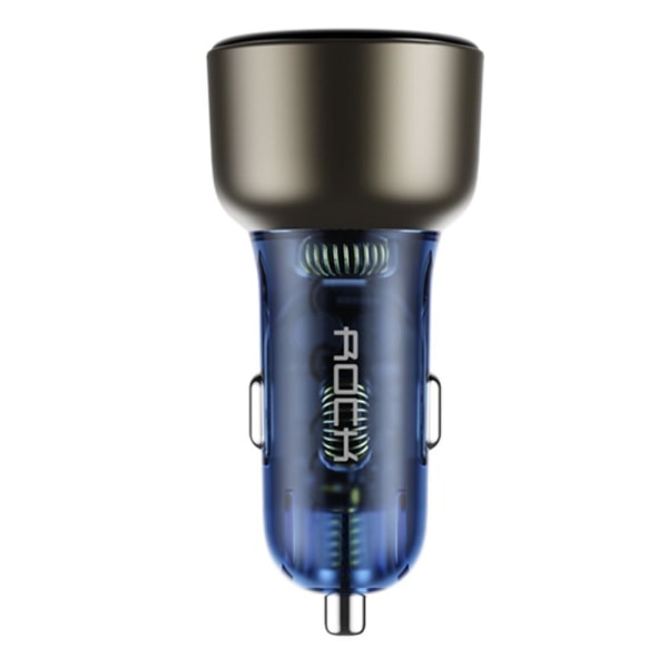 ROCK H16 72W Mycket Snabb Billaddare Laddare USB-C + USB 2 Port Svart