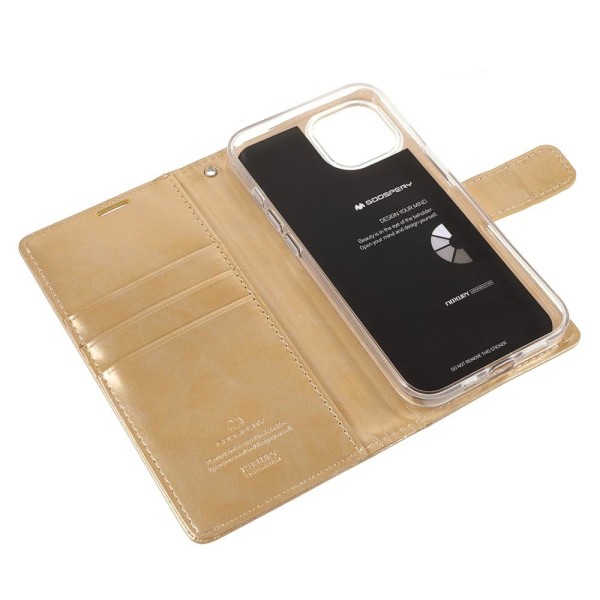 MERCURY GOOSPERY Blue Moon Wallet Case iPhone 13 Mini - Guld Gold