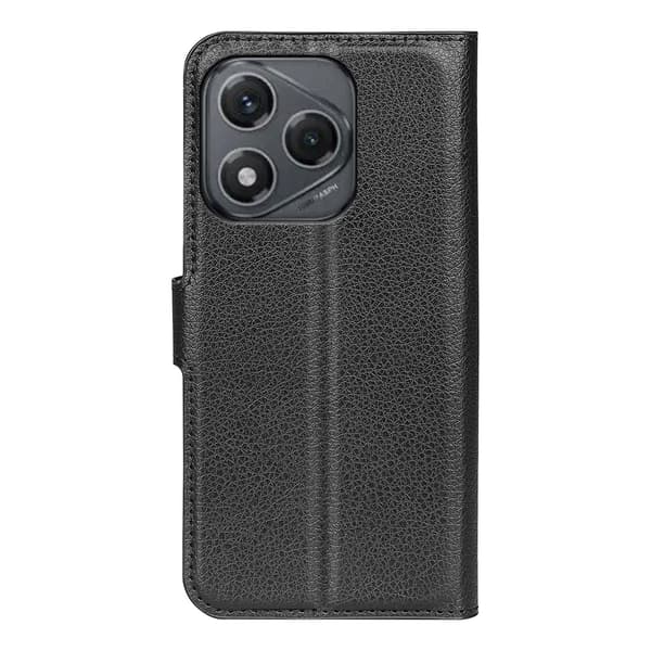 For Honor 400 Smart 5G Deksel Litchi Tekstur Lommebok Telefondeksel Sort Black