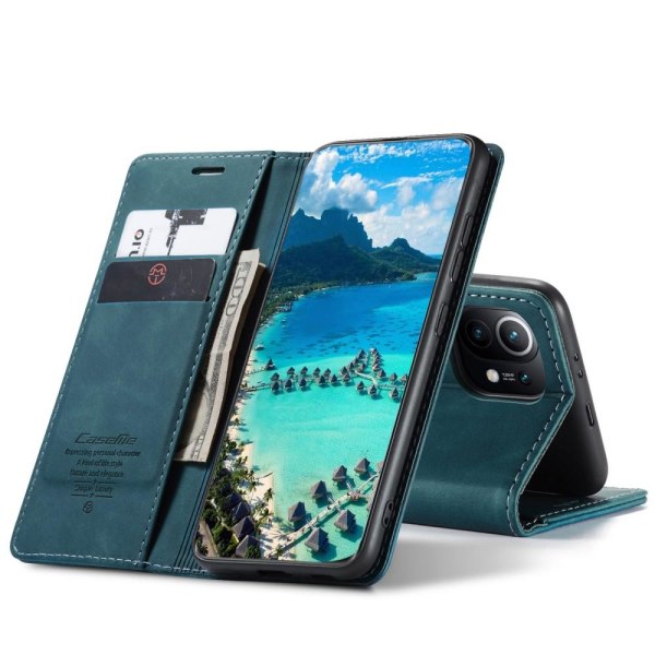 CASE Retro -lompakkokotelo Xiaomi Mi 11 -puhelimelle - Sininen Blue