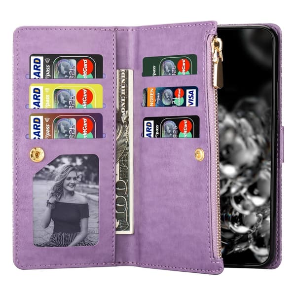 For Samsung Galaxy A26 5G Etui Stjernehimmel Gravert Lommebokdeksel Purple