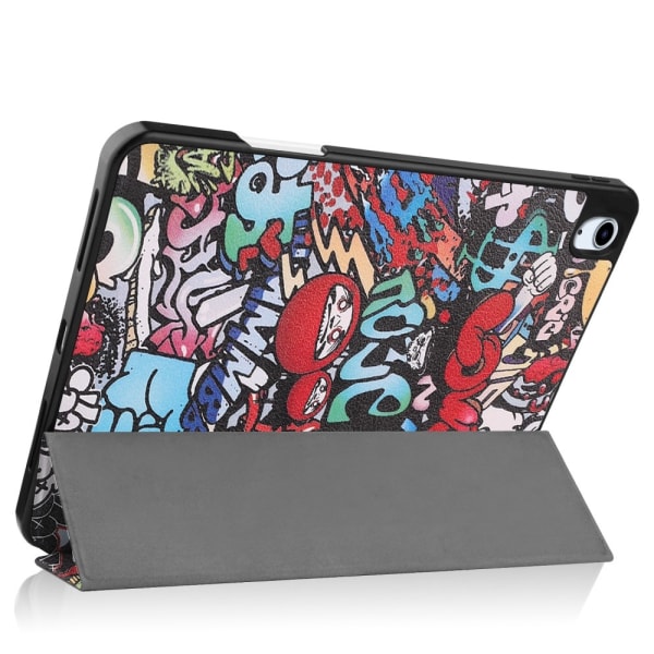 Etui for iPad Air 11 (2024) med Tri-fold Stativ, Tablettdeksel med Penneholder - Graffiti Multicolor