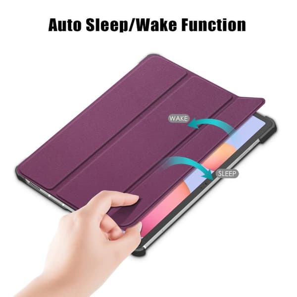 Kolminkertainen teline älykotelo Samsung Galaxy Tab S7 FE: lle Purple