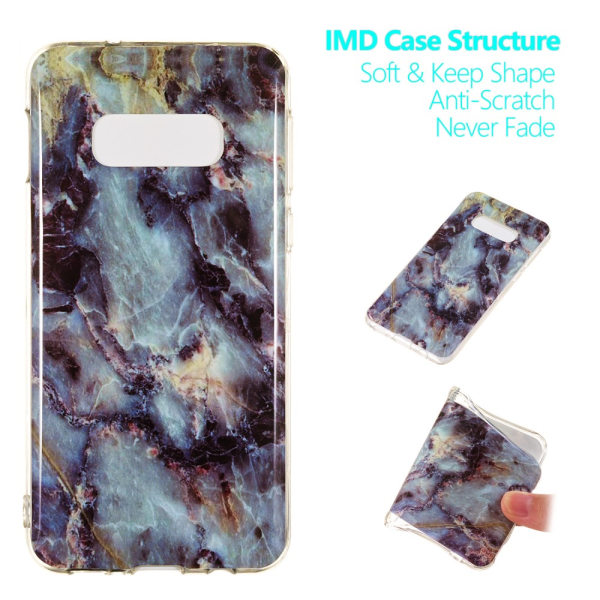 Marble Pattern IMD TPU Soft Back Case for Samsung Galaxy S10e - Style D Black