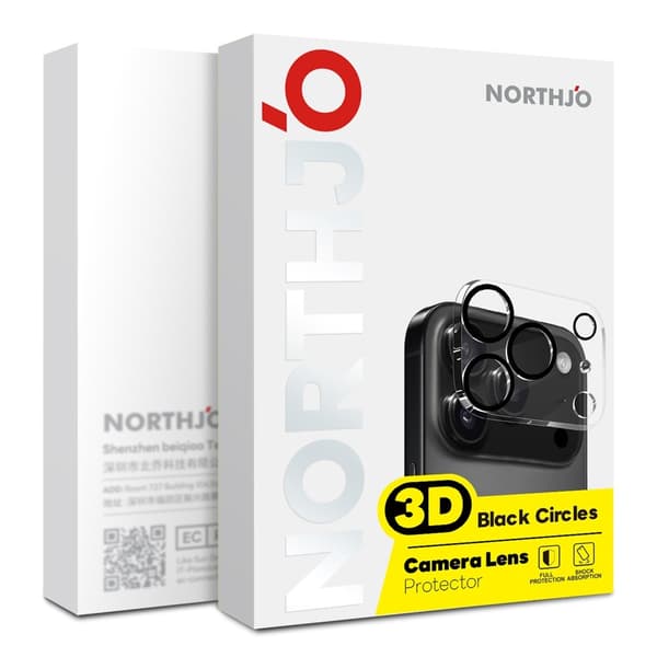NORTHJO Kameralinsebeskyttelse til iPhone 18 Pro Max Black