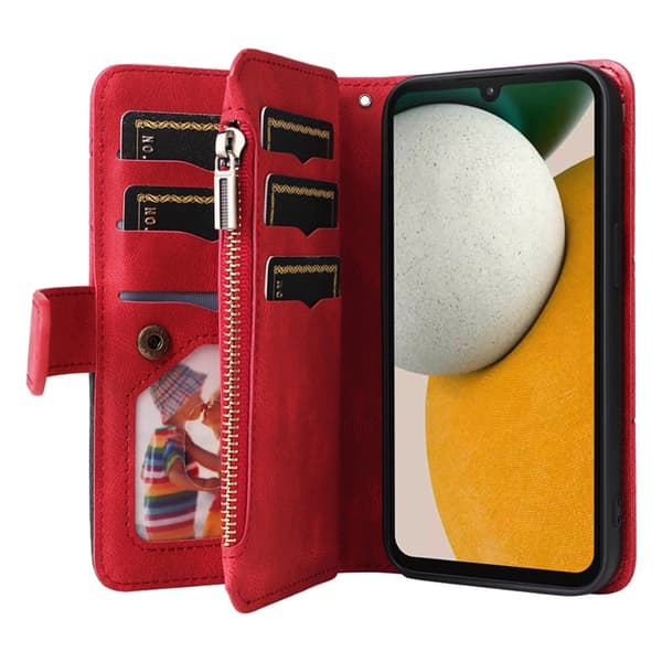 KT multifunktions - serie - 5 til Samsung Galaxy A15 telefonetui Red