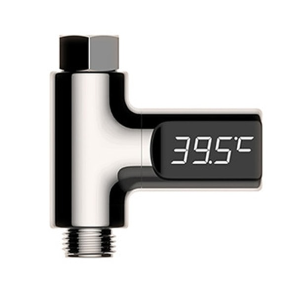 Vattentemperatur mätare Badrum dusch termometer Grader Silver