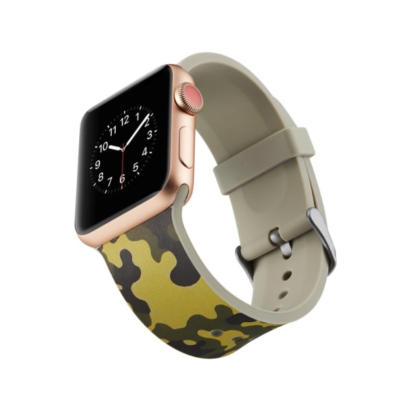 Silicone klockrem för Apple Watch 4 44mm, 3/2/1 42mm - Army Gree multifärg