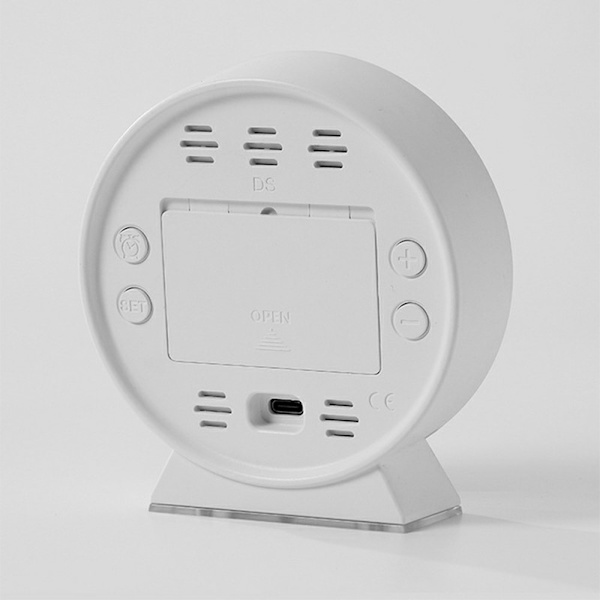 Multi elektronisk vækkeur springende sekunder LED sengelampe natlys White