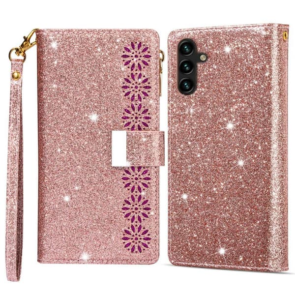 Samsung Galaxy A16 5G / A16 4G - kotelolle Starry Sky - Rose Gold Pink gold