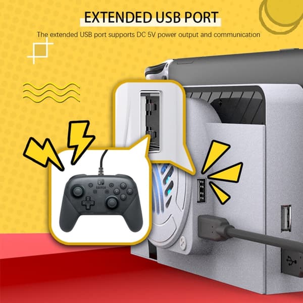 Kompatibel med Nintendo Switch OLED Dock Cooling Fan Back Cover Cooler Black