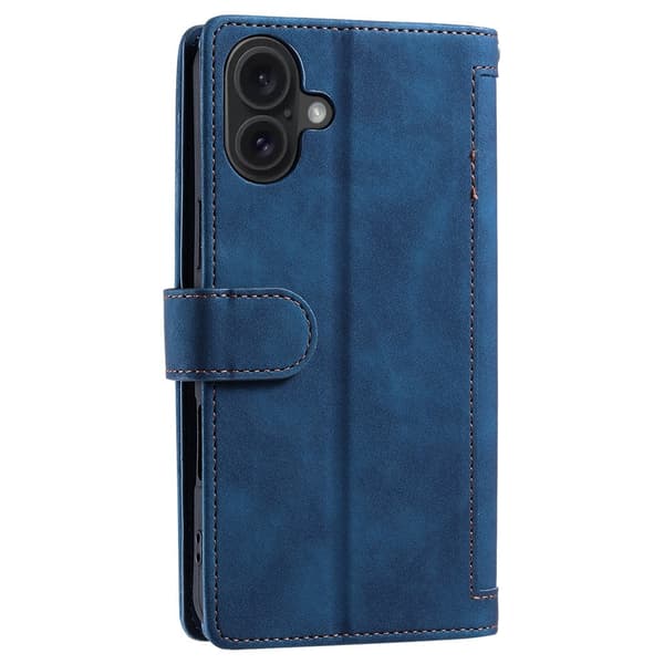 Til iPhone 17 Deksel med glidelås og 9 kortspor Blue