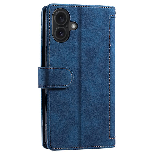 Til iPhone 17 Etui med Lynlåslomme og 9 Kortlommer Blue