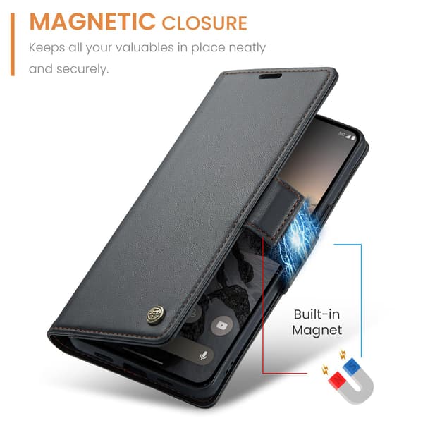 CASEME Google Pixel 10a RFID Suojattu Lompakkokotelo - Musta Black