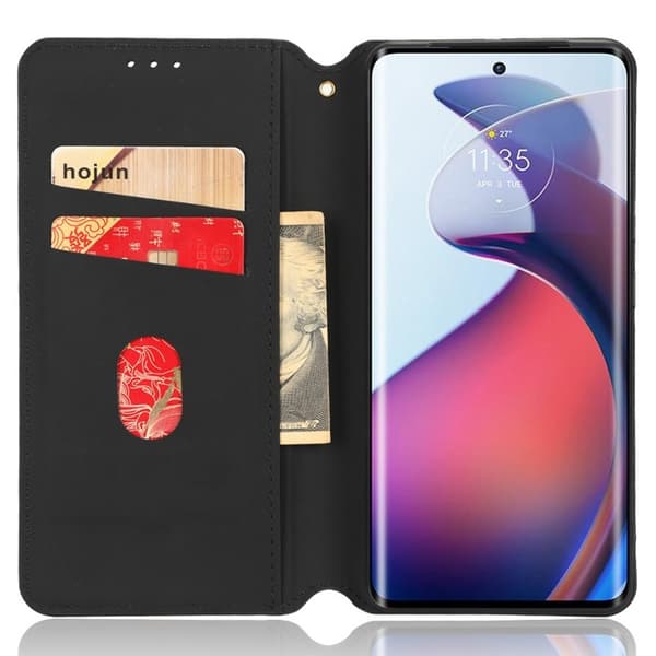 Til Motorola Edge 30 Fusion 5G Wallet Case Kortholder Case Black