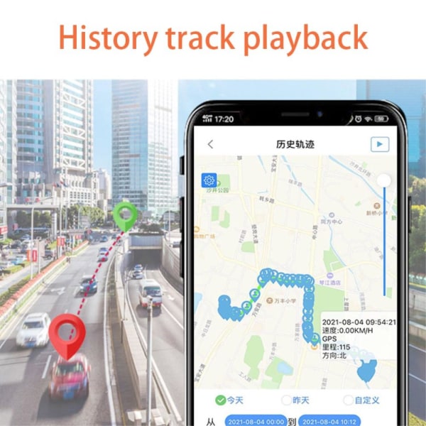 GPS Tracker OBD Plug and Play 4G Locator Anti-Loss Device Svart