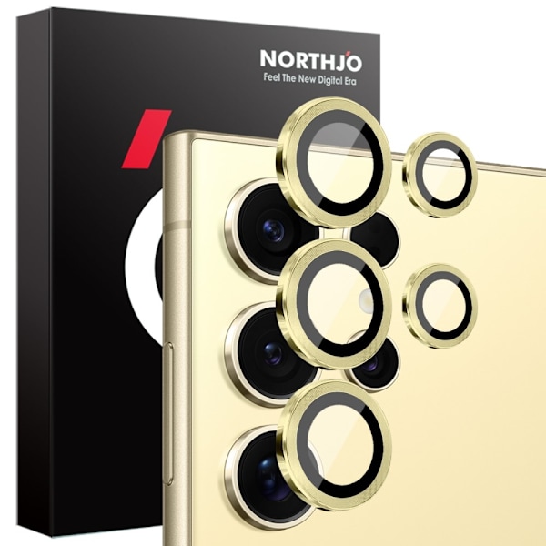 NORTHJO til Samsung Galaxy S25 Ultra Hærdet Glas Kameralinsebeskytter Gold