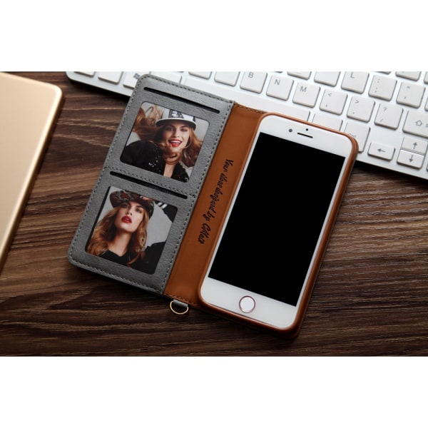 CMAI2 Litchi Wallet Cover til iPhone 7/8/SE (2020) - Grå Grey