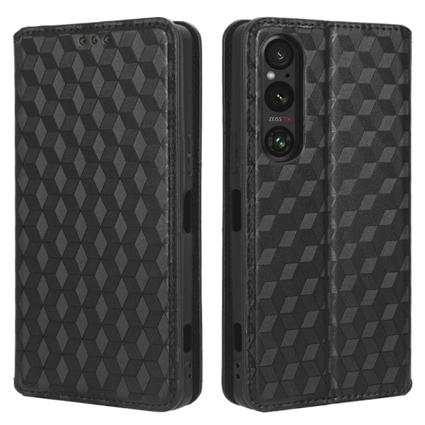 Rhombus Lompakkokotelo Sony Xperia 1 V - Musta Black