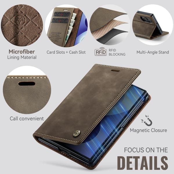 CASEME Telefonlommebokdeksel til Samsung Galaxy Z Fold8 Brown