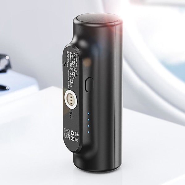 3000mAh bærbar strømbank USB - C/lyn/mikro USB Black