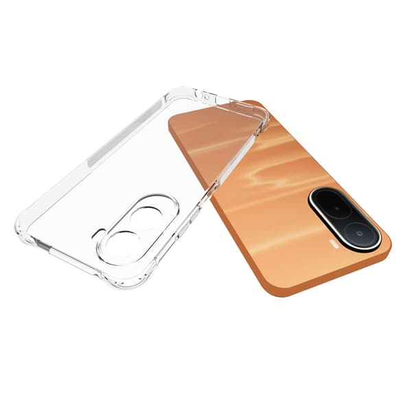 WANLONFENG Mobilskal med härdat glas till Xiaomi Poco C85x 5G / Redmi A7 Pro 4G Transparent