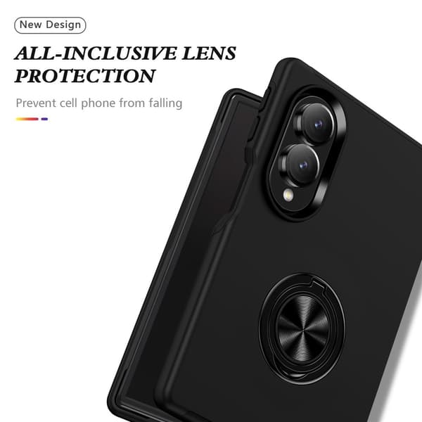 Hybridtelefonfodral med ringhållare till Samsung Galaxy Z Fold8 Svart