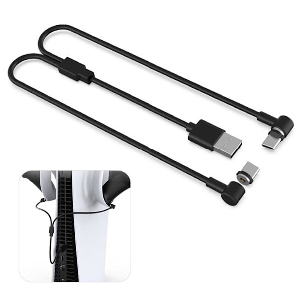 För PS VR 2 - kontroller 1 USB till 2 USB - C laddningssladd Svart