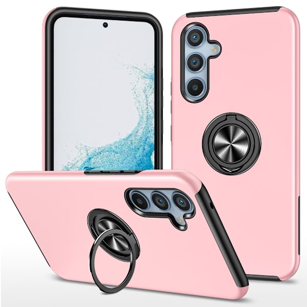 Samsung Galaxy S24+ Finger Ring Stativ Hybrid Deksel Pink