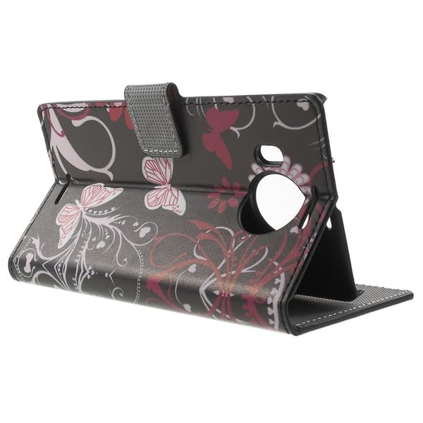 Microsoft Lumia 950 XL Lompakkokotelo Butterflies Black
