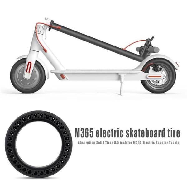 Punkteringsfrit dæk gummidæk tilbehør til Xiaomi M365 elektrisk scooter Black