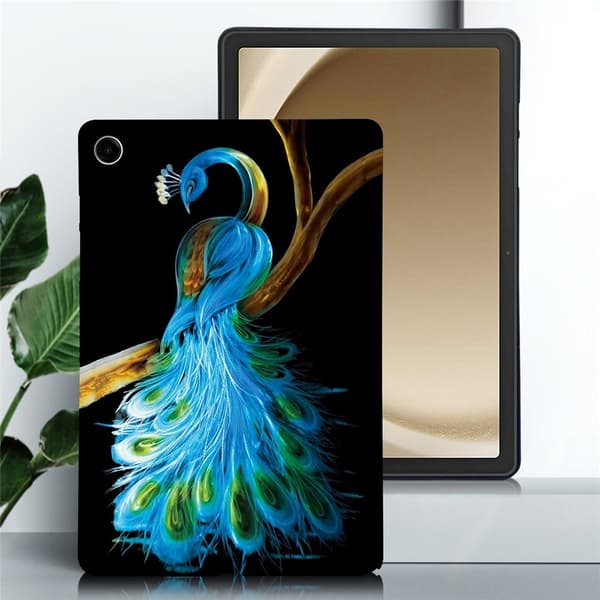 För Samsung Galaxy Tab A11+ Fodral Mönstertryck Slim TPU skal Peacock multifärg