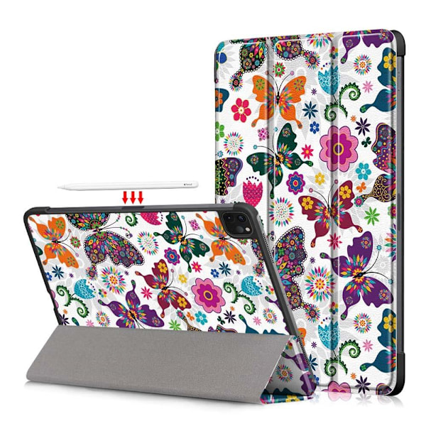 iPad Pro 11" 2021/2020/2018 Slim fit tri-fold fodral - Butterfly multifärg