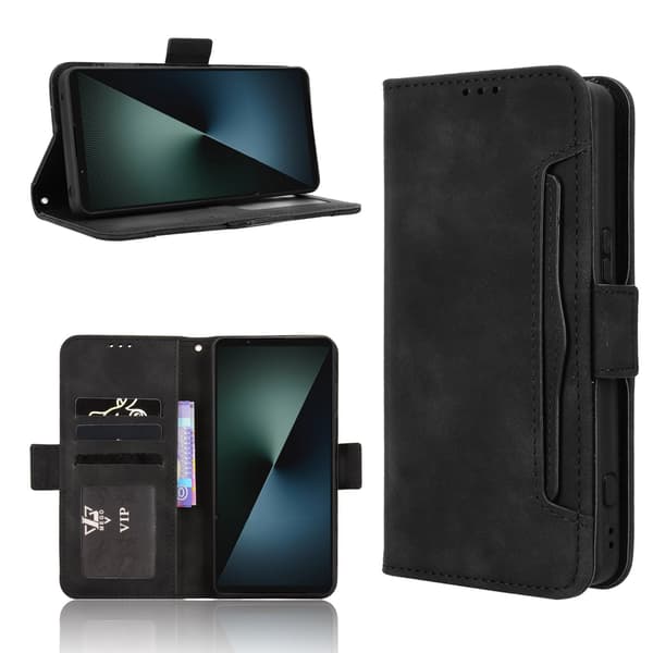 Lommebokdeksel med Kortlommer til Sony Xperia 1 VIII Black