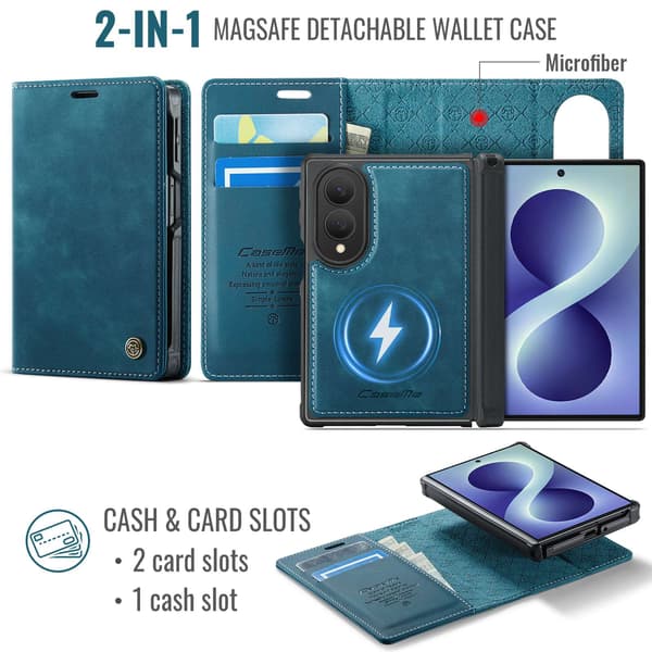 CASEME Magnetiskt plånboksfodral till Samsung Galaxy Z Fold8 Grön