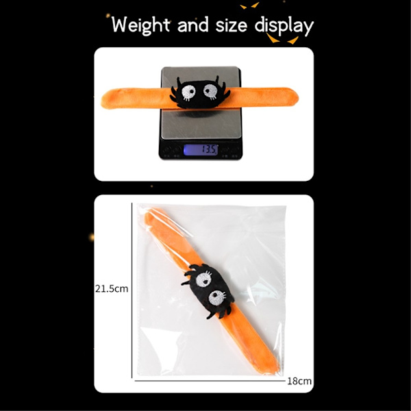 Halloween Slap Band Armbånd - Edderkopp Orange