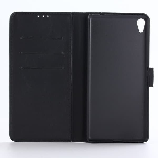 Sony Xperia XA Ultra Retro Lommebok - cover - Sort Black