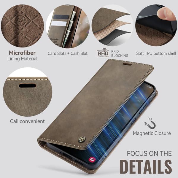 Til Samsung Galaxy A37 5G CASEME Pungetui Brown